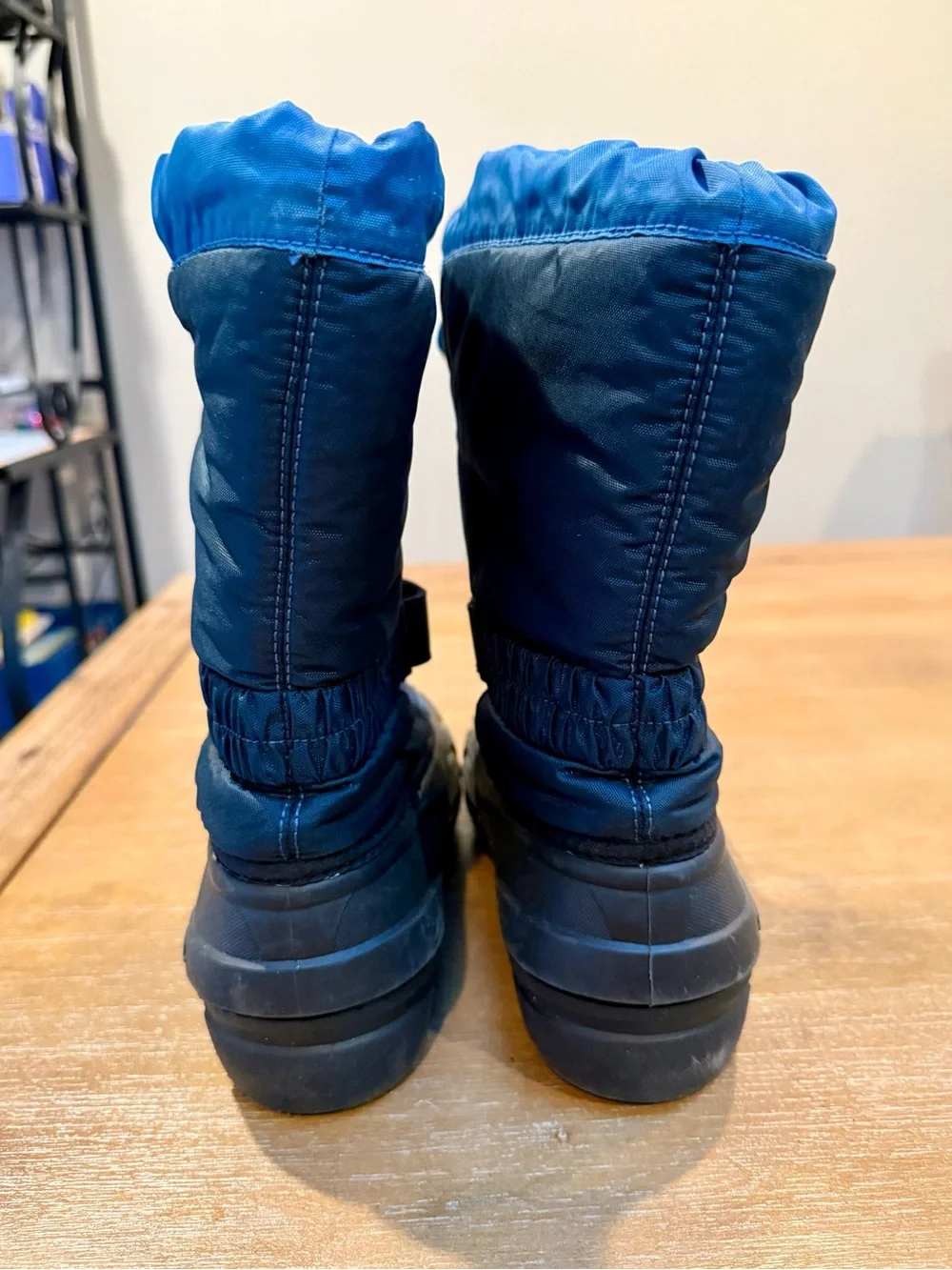 Sorel Youth Flurry Winter Snow Boot Waterproof Black Blue Sz US 4 EU 35